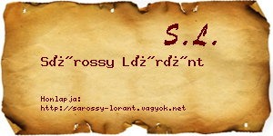 Sárossy Lóránt névjegykártya