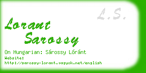 lorant sarossy business card